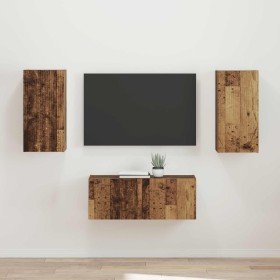 Conjunto de mueble de TV Montaje en la pared 2 pcs Madera vieja en Muebles TV | Comprar online en Foru.es