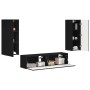 Conjunto de mueble de TV 2 pcs Negro Madera de ingeniería en Muebles TV | Comprar online en Foru.es