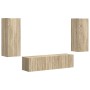 Conjunto de mueble de TV Montaje en la pared 2 pcs Roble Sonoma en Muebles TV | Comprar online en Foru.es