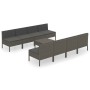 Set de muebles de jardín 9 pzas y cojines ratán sintético gris en Conjuntos de jardín | Comprar online en Foru.es