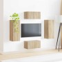 Conjunto de mueble de TV Montaje en la pared 2 pcs Roble Sonoma en Muebles TV | Comprar online en Foru.es