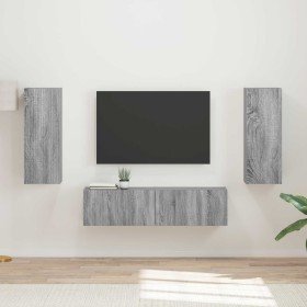Conjunto de mueble de TV 2 pcs Gris Sonoma Madera de ingeniería en Muebles TV | Comprar online en Foru.es