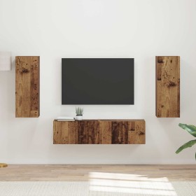 Conjunto de mueble de TV Montaje en la pared 2 pcs Madera vieja en Muebles TV | Comprar online en Foru.es