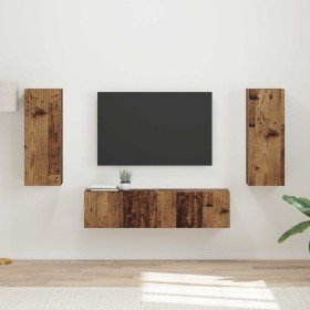 Conjunto de mueble de TV Montaje en la pared 2 pcs Madera vieja en Muebles TV | Comprar online en Foru.es