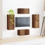 Conjunto de mueble de TV Montaje en la pared 2 pcs Madera vieja en Muebles TV | Comprar online en Foru.es