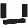 Conjunto de mueble de TV 3 pcs Negro Madera de ingeniería en Muebles TV | Comprar online en Foru.es
