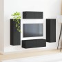 Conjunto de mueble de TV 3 pcs Negro Madera de ingeniería en Muebles TV | Comprar online en Foru.es