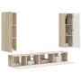 Conjunto de mueble de TV Montaje en la pared 3 pcs Roble Sonoma en Muebles TV | Comprar online en Foru.es