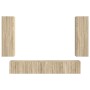 Conjunto de mueble de TV Montaje en la pared 3 pcs Roble Sonoma en Muebles TV | Comprar online en Foru.es