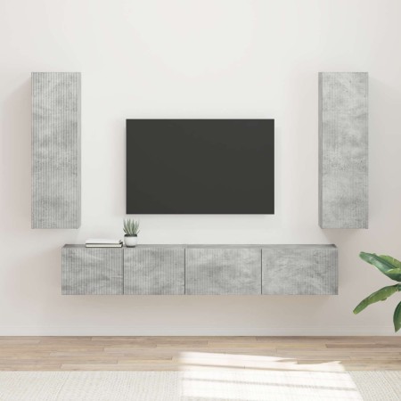 Conjunto de mueble de TV 3 pcs Gris Concreto en Muebles TV | Comprar online en Foru.es