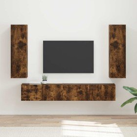 Conjunto de mueble de TV 3 pcs Roble ahumado en Muebles TV | Comprar online en Foru.es
