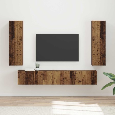 Conjunto de mueble de TV Montaje en la pared 3 pcs Madera vieja en Muebles TV | Comprar online en Foru.es