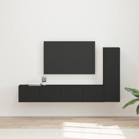 Conjunto de mueble de TV 2 pcs Negro Madera de ingeniería en Muebles TV | Comprar online en Foru.es