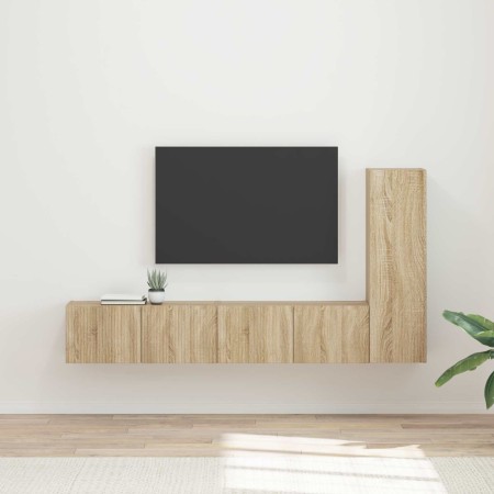 Conjunto de mueble de TV Montaje en la pared 2 pcs Roble Sonoma en Muebles TV | Comprar online en Foru.es