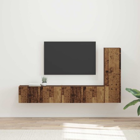 Conjunto de mueble de TV Montaje en la pared 2 pcs Madera vieja en Muebles TV | Comprar online en Foru.es