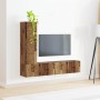 Conjunto de mueble de TV Montaje en la pared 2 pcs Madera vieja en Muebles TV | Comprar online en Foru.es