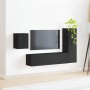Conjunto de mueble de TV 4 pcs Negro Madera de ingeniería en Muebles TV | Comprar online en Foru.es