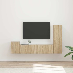 Conjunto de mueble de TV Montaje en la pared 4 pcs Roble Sonoma en Muebles TV | Comprar online en Foru.es