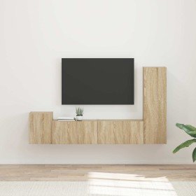 Conjunto de mueble de TV Montaje en la pared 4 pcs Roble Sonoma en Muebles TV | Comprar online en Foru.es
