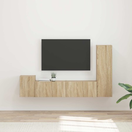 Conjunto de mueble de TV Montaje en la pared 4 pcs Roble Sonoma en Muebles TV | Comprar online en Foru.es