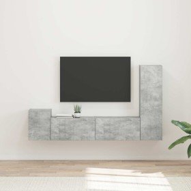 Conjunto de mueble de TV 4 pcs Gris Concreto en Muebles TV | Comprar online en Foru.es