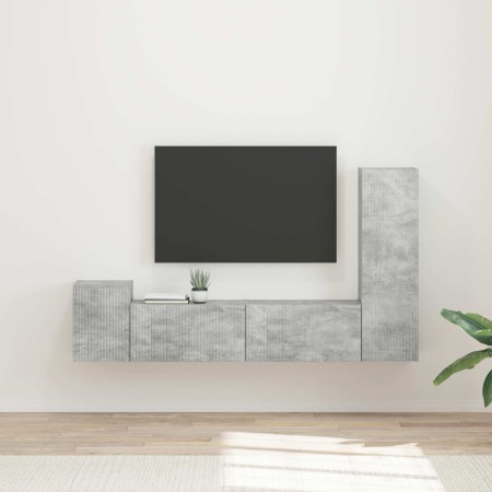 Conjunto de mueble de TV 4 pcs Gris Concreto en Muebles TV | Comprar online en Foru.es