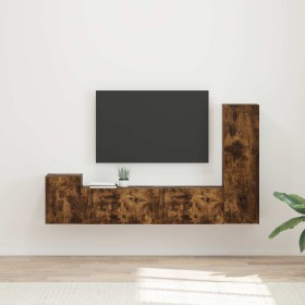 Conjunto de mueble de TV 4 pcs Roble ahumado en Muebles TV | Comprar online en Foru.es
