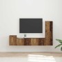 Conjunto de mueble de TV Montaje en la pared 4 pcs Madera vieja en Muebles TV | Comprar online en Foru.es