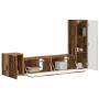 Conjunto de mueble de TV Montaje en la pared 4 pcs Madera vieja en Muebles TV | Comprar online en Foru.es