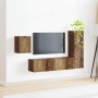 Conjunto de mueble de TV Montaje en la pared 4 pcs Madera vieja en Muebles TV | Comprar online en Foru.es