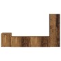 Conjunto de mueble de TV Montaje en la pared 4 pcs Madera vieja en Muebles TV | Comprar online en Foru.es