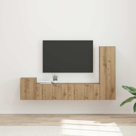 Conjunto de mueble de TV 4 pcs Roble artesanal en Muebles TV | Comprar online en Foru.es