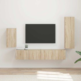 Conjunto de mueble de TV Montaje en la pared 3 pcs Roble Sonoma en Muebles TV | Comprar online en Foru.es