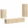 Conjunto de mueble de TV Montaje en la pared 3 pcs Roble Sonoma en Muebles TV | Comprar online en Foru.es