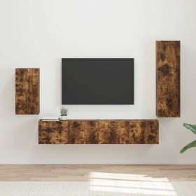 Conjunto de mueble de TV 3 pcs Roble ahumado en Muebles TV | Comprar online en Foru.es