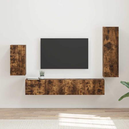 Conjunto de mueble de TV 3 pcs Roble ahumado en Muebles TV | Comprar online en Foru.es