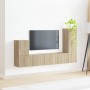 Conjunto de mueble de TV Montaje en la pared 3 pcs Roble Sonoma en Muebles TV | Comprar online en Foru.es