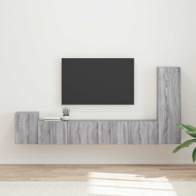 Conjunto de mueble de TV 3 pcs Gris Sonoma Madera de ingeniería en Muebles TV | Comprar online en Foru.es