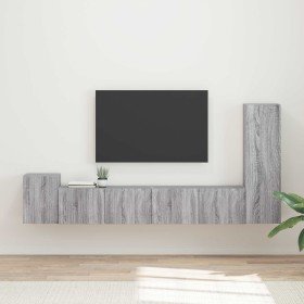 Conjunto de mueble de TV 3 pcs Gris Sonoma Madera de ingeniería en Muebles TV | Comprar online en Foru.es