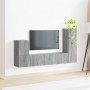 Conjunto de mueble de TV 3 pcs Gris Sonoma Madera de ingeniería en Muebles TV | Comprar online en Foru.es