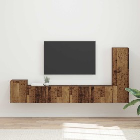 Conjunto de mueble de TV Montaje en la pared 3 pcs Madera vieja en Muebles TV | Comprar online en Foru.es