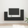 Conjunto de mueble de TV 4 pcs Negro Madera de ingeniería en Muebles TV | Comprar online en Foru.es