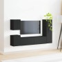 Conjunto de mueble de TV 4 pcs Negro Madera de ingeniería en Muebles TV | Comprar online en Foru.es