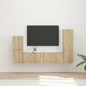 Conjunto de mueble de TV Montaje en la pared 4 pcs Roble Sonoma en Muebles TV | Comprar online en Foru.es