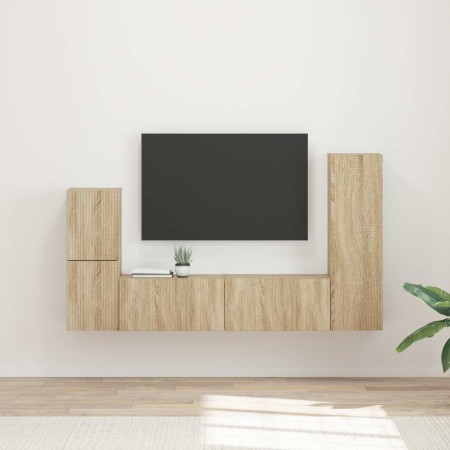 Conjunto de mueble de TV Montaje en la pared 4 pcs Roble Sonoma en Muebles TV | Comprar online en Foru.es