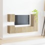 Conjunto de mueble de TV Montaje en la pared 4 pcs Roble Sonoma en Muebles TV | Comprar online en Foru.es