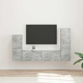 Conjunto de mueble de TV 4 pcs Gris Concreto en Muebles TV | Comprar online en Foru.es