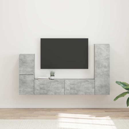 Conjunto de mueble de TV 4 pcs Gris Concreto en Muebles TV | Comprar online en Foru.es