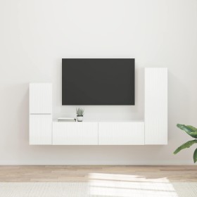 Conjunto de mueble de TV 4 pcs brillante Madera de ingeniería en Muebles TV | Comprar online en Foru.es