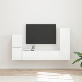 Conjunto de mueble de TV 4 pcs brillante Madera de ingeniería en Muebles TV | Comprar online en Foru.es